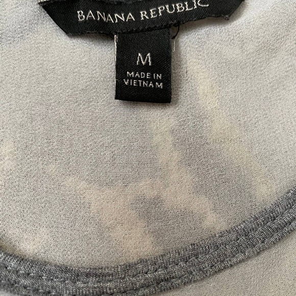 Banana Republic Sleeveless Blouse Gray Mesh Sheer Cutout Womens Sz Medium - Picture 7 of 8